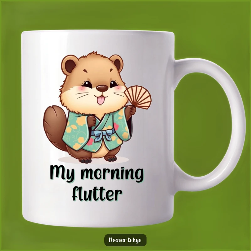 Funny Beaver Kimono Fan Mug - Adorable Fluffy Character Gift