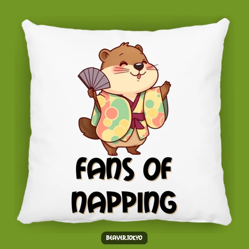 Funny Kimono Beaver Pillow: Cute Fan Dancer Cushion, Cozy Comfort Gift