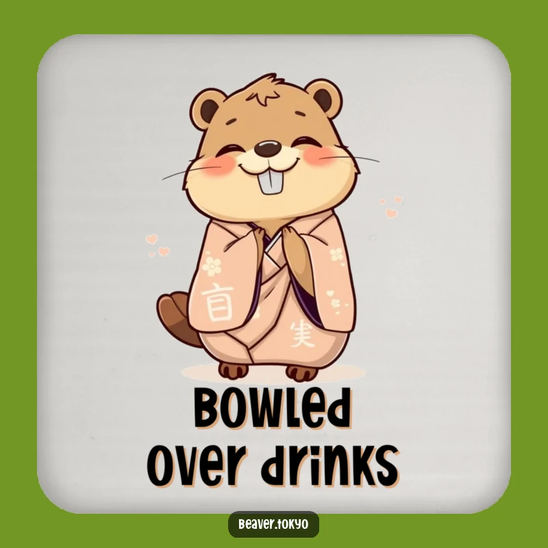 Funny Bowing Beaver Coaster: Elegant Surface Protector, Polite Gift
