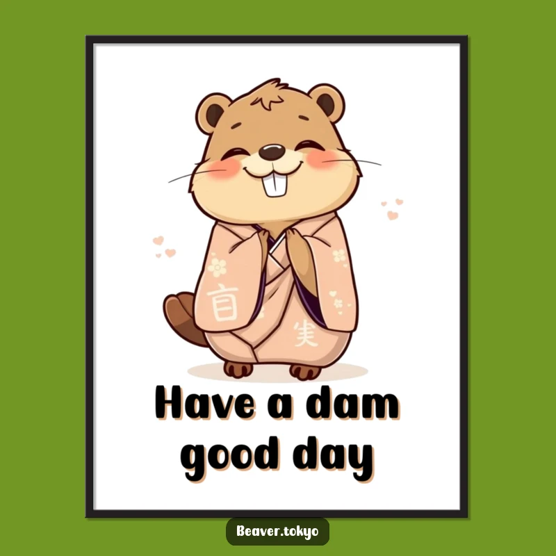 Free Printable Wall Art: Elegant Beaver Bow - Joyful Funny Downloadable Decor