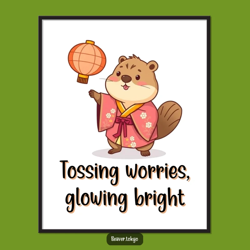 Free Printable Beaver Art: Lantern Toss Kimono Energy Downloadable