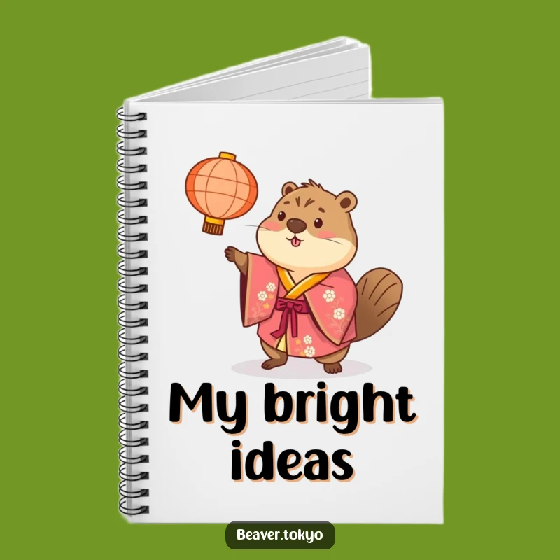 Funny Beaver Lantern Toss Notebook - Colorful Kimono Journal Gift