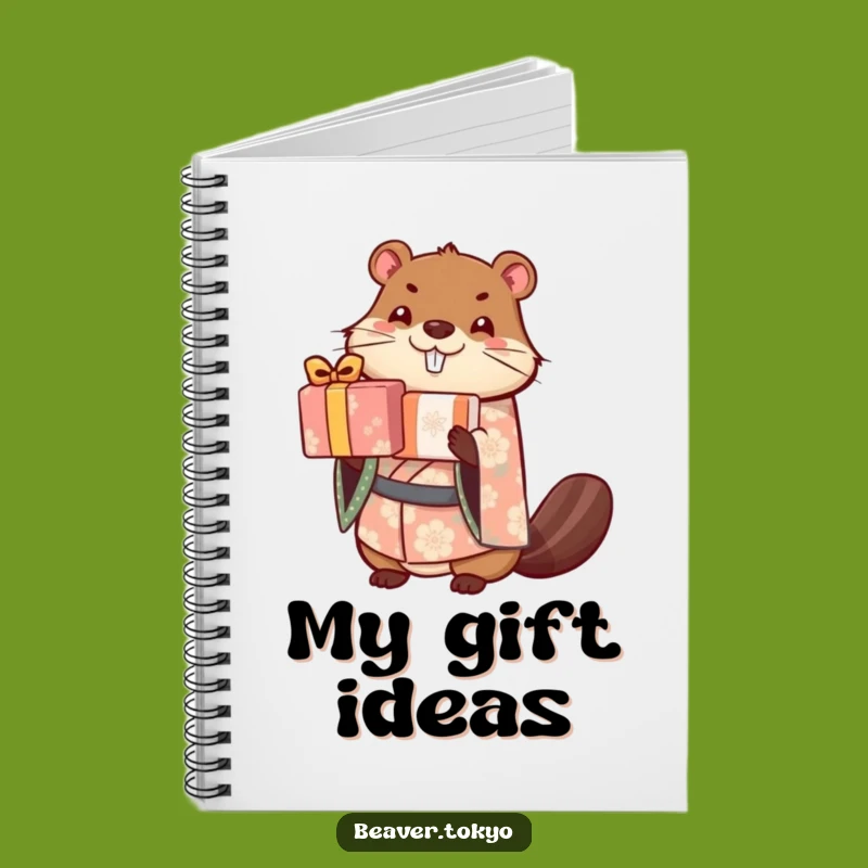 Funny Beaver Gift Stacker Notebook - Cute Kimono Journal Gift