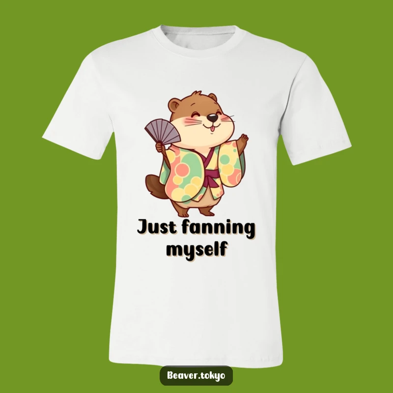 Funny Kimono Beaver T-Shirt: Playful Fan Dance Apparel, Unique Gift