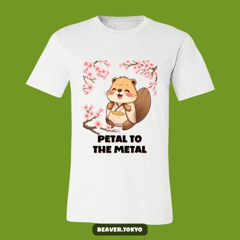 Funny Happy Beaver T-Shirt: Traditional Kimono Nature Apparel, Gentle Gift