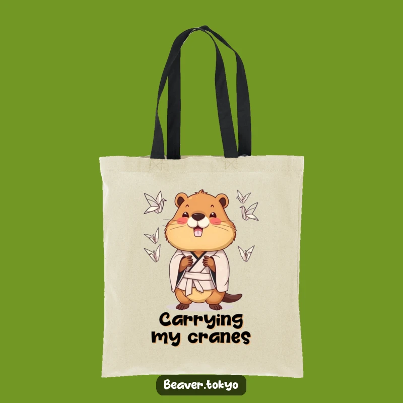 Funny Juggling Beaver Tote Bag: Kimono Acrobat Accessory, Quirky Gift